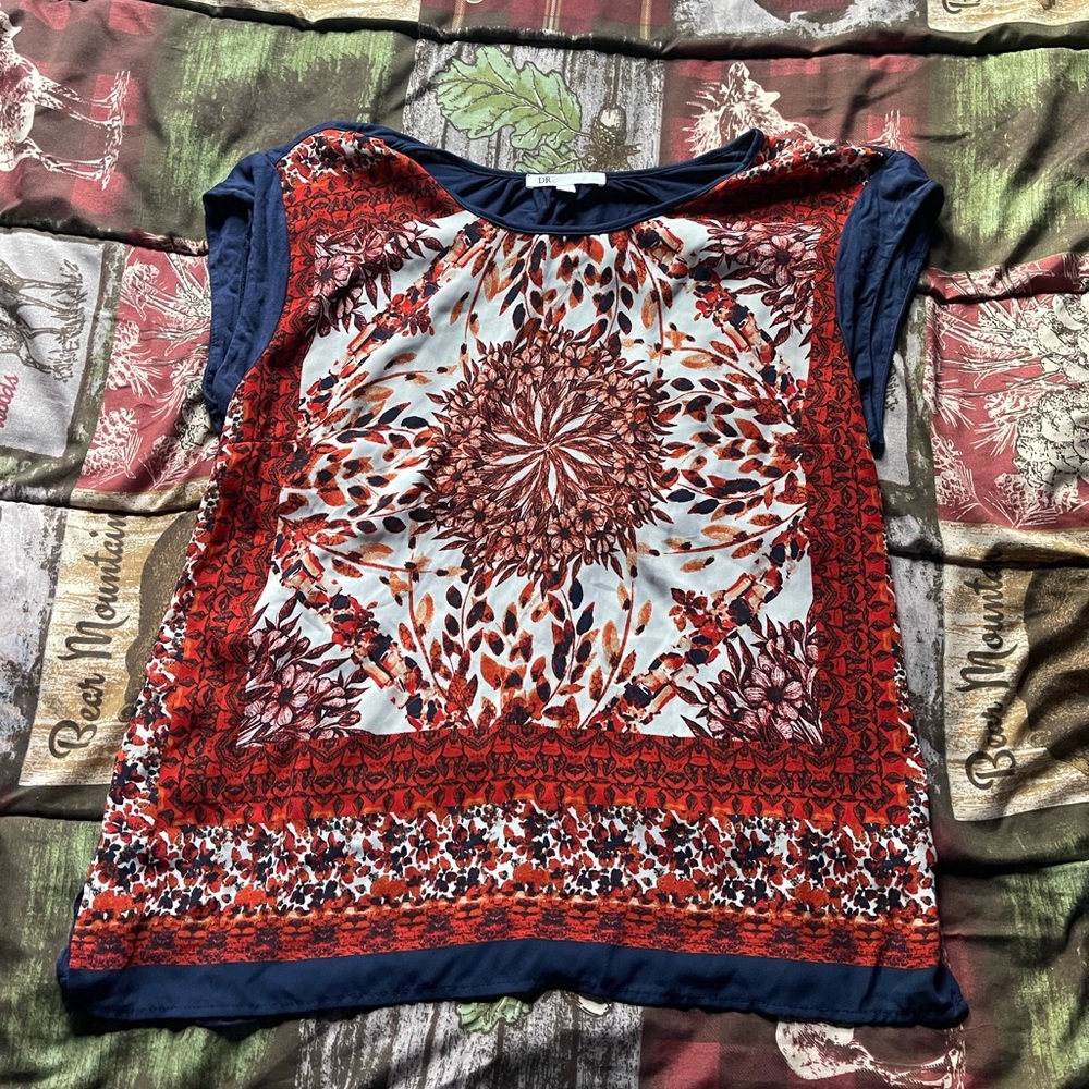 Blue and red top